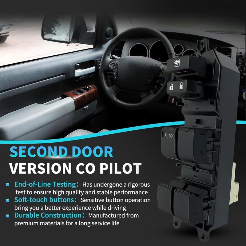 BELGEMAY Driver-Side Window Switch - 84820-0R040 (1 AUTO, Not for Dual AUTO) - Fits 07-21 Toyota Tundra/Sequoia - W/Pry Tool​ - Image 4
